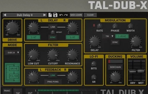 Togu 音频线 – TAL-Dub-X v2.2.8 CLAP、VST、VST3、AAX x64 [R2R] – 延迟 WIN